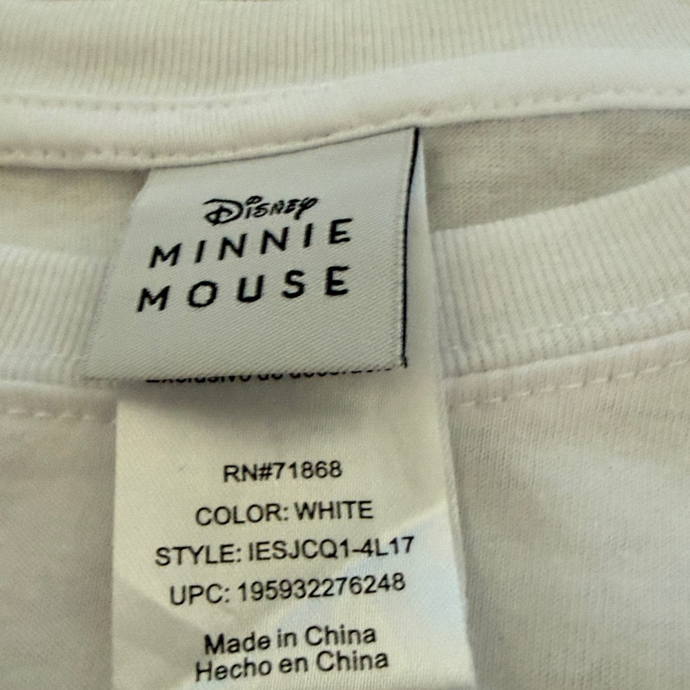 Disney Minnie Mouse White Tee with Floral Accents - Picture 2 of 4